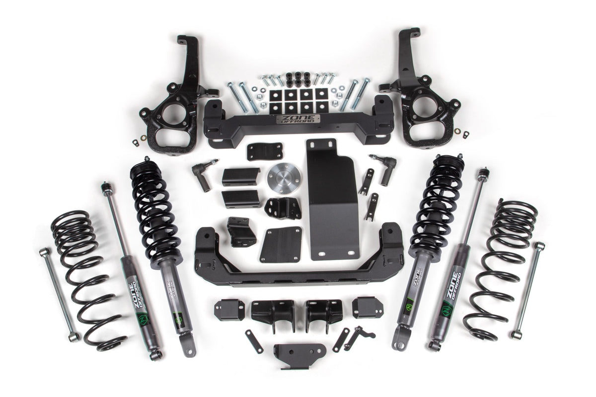 Zone Offroad 25-26 Ram 1500 4WD 4in Lift Kit (Large Bore) - Nitro Loaded Struts & Shocks
