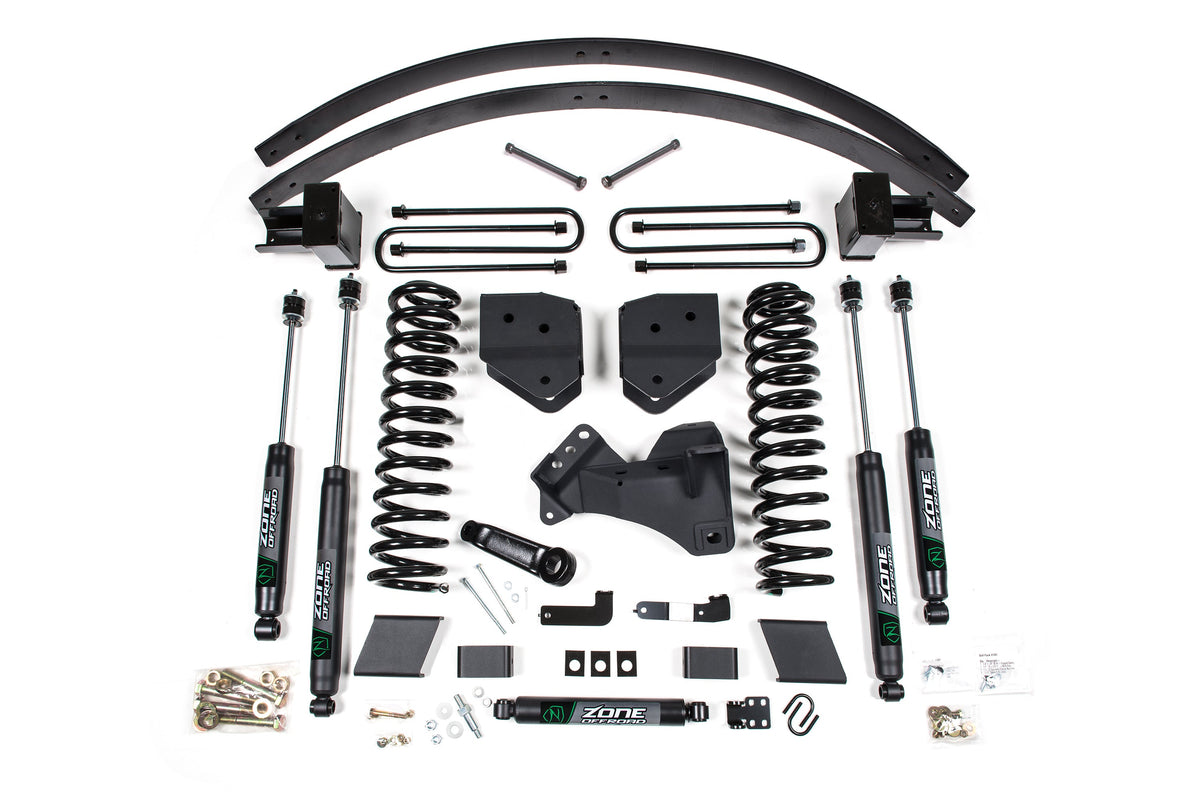 Zone Offroad 17-19 Ford F350/350 6in Lift Kit - 2 Leaf Main - Nitro Shocks