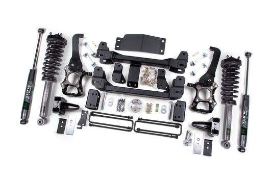 Zone Offroad 09-13 Ford F150 4WD 4in Lift Kit / 4in Rear Lift / Block - Nitro Loaded Struts & Shocks