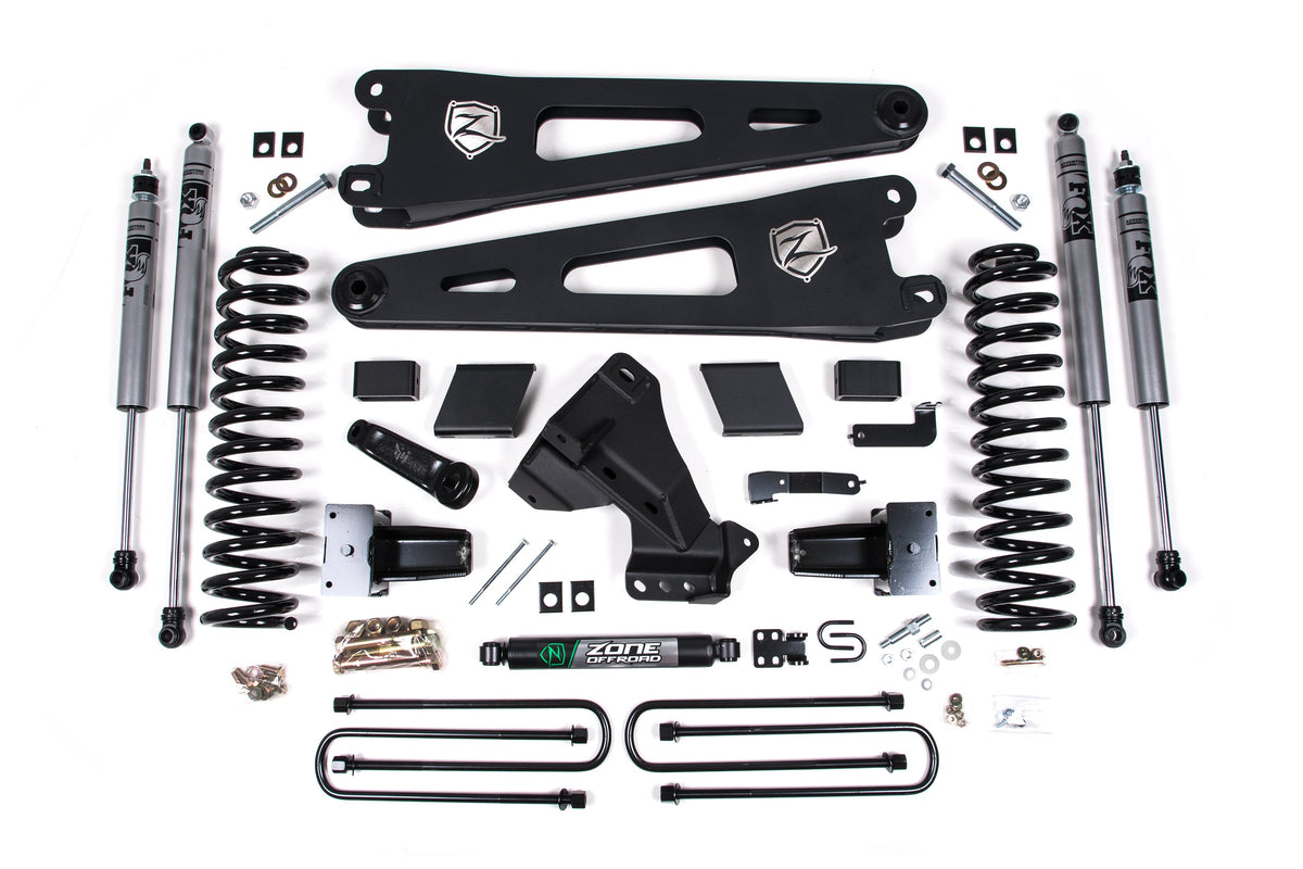 Zone offroad 20-21 Ford F350 Dually 6in Radius Arm Suspension Lift System